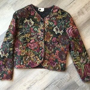 Vintage Boho 90s quilted tapestry crop coat